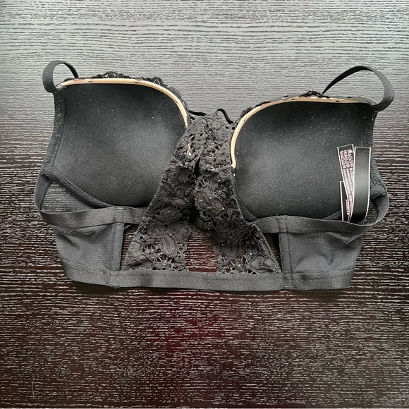 VICTORIA’S SECRET size 34B lace push-up bra “very sexy” model (black and blush) - Picture 4 of 6